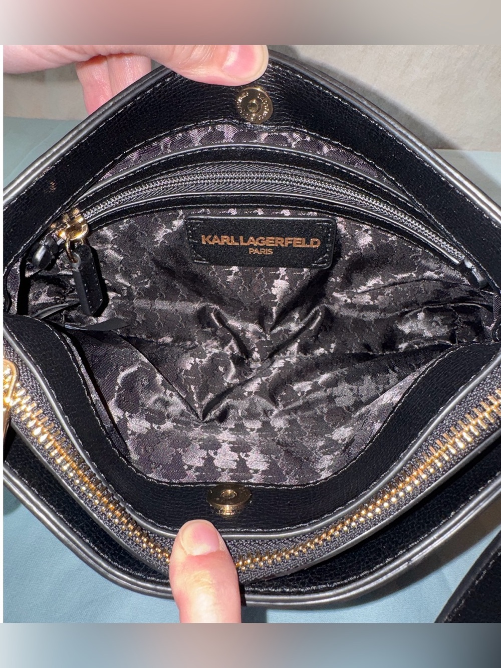 Karl Lagerfeld Paris Embellished Leather Shoulder Bag - NWT | Karl & Choupette - Picture 11 of 12